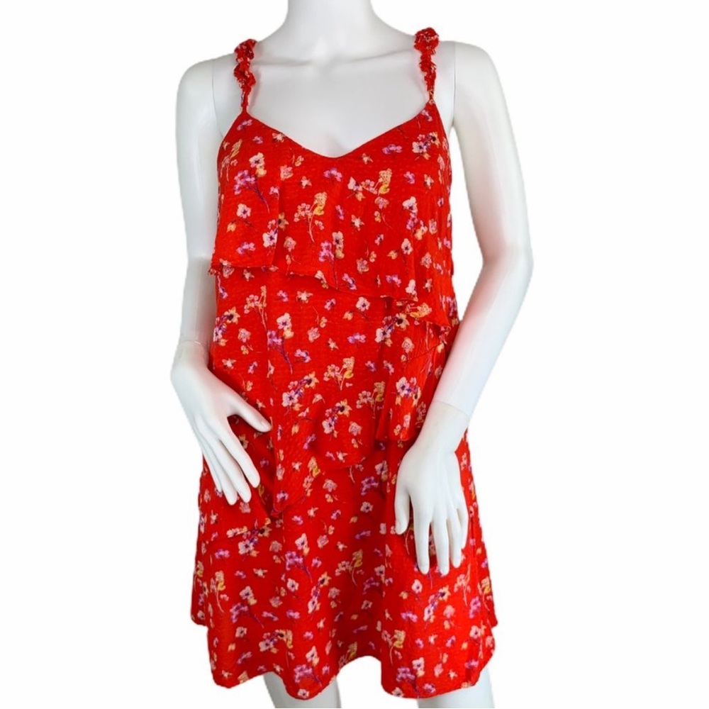 NWT Le Lis Red Floral Sundress Size M
